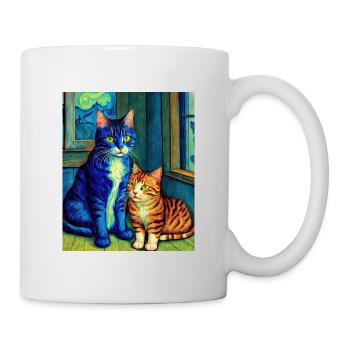 Surreale impressionistische Katze Impressionismus Katzen Ar - Tasse - Weiß - Rechts