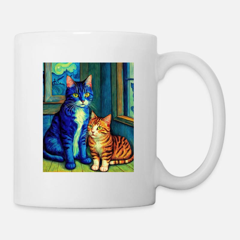 Surreal Impressionistic Cat Impressionism Cats Ar - Mug - white