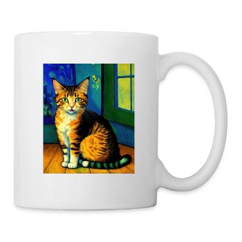 Surréaliste Impressionniste Chat Impressionnisme Chats Ar - Mug blanc - blanc - Droite