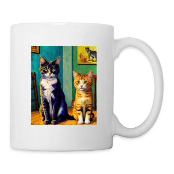 Surreale impressionistische Katze Impressionismus Katzen Ar - Tasse - Weiß - Rechts