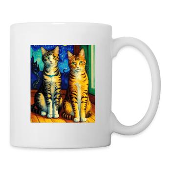 Surreal Impressionistic Cat Impressionism Cats Ar - Mug - white - Right