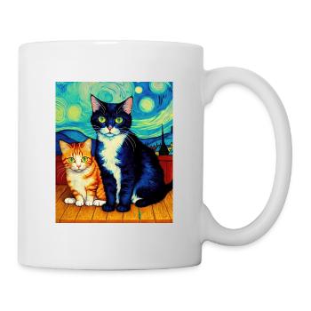 Surreale impressionistische Katze Impressionismus Katzen Ar - Tasse - Weiß - Rechts