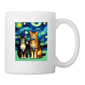Surreale impressionistische Katze Impressionismus Katzen ar - Tasse - Weiß - Rechts