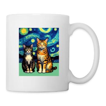 Surreale impressionistische Katze Impressionismus Katzen Ar - Tasse - Weiß - Rechts