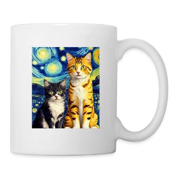 Surreale impressionistische Katze Impressionismus Katzen Ar - Tasse - Weiß - Rechts