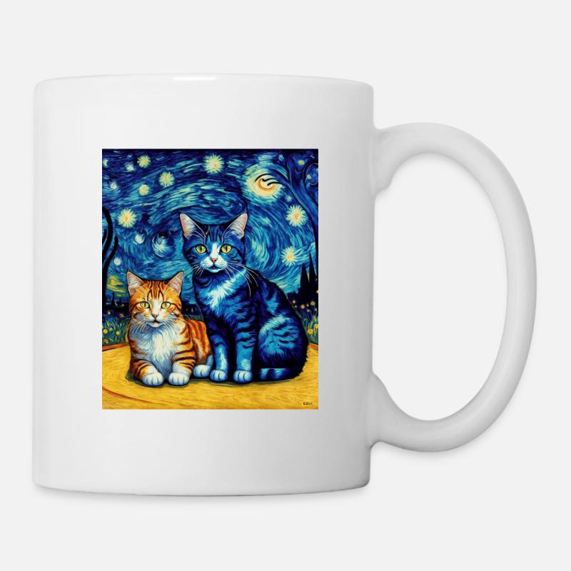 Surreal Impressionistic Cat Impressionism Cats Ar - Mug - white
