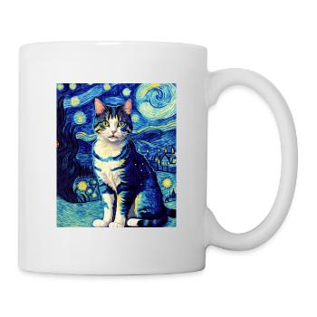 Surréaliste Impressionniste Chat Impressionnisme Chats Ar - Mug blanc - blanc - Droite