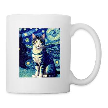 Surréaliste Impressionniste Chat Impressionnisme Chats Ar - Mug blanc - blanc - Droite