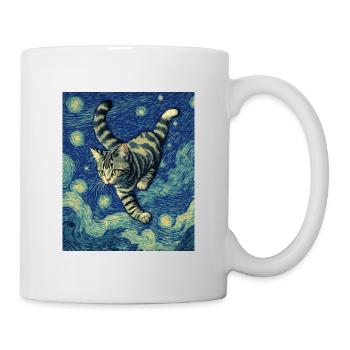 Surreale impressionistische Katze Impressionismus Katzen Ar - Tasse - Weiß - Rechts