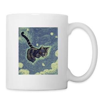 Surreale impressionistische Katze Impressionismus Katzen Ar - Tasse - Weiß - Rechts