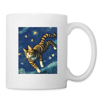 Surreale impressionistische Katze Impressionismus Katzen Ar - Tasse - Weiß - Rechts