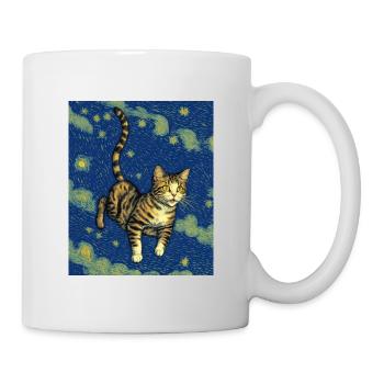 Surreale impressionistische Katze Impressionismus Katzen Ar - Tasse - Weiß - Rechts