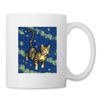 Surreale impressionistische Katze Impressionismus Katzen Ar - Tasse - Weiß - Rechts