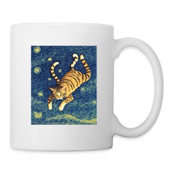 Surréaliste Impressionniste Chat Impressionnisme Chats Ar - Mug blanc - blanc - Droite