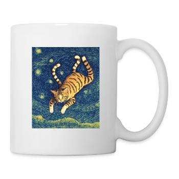 Surreale impressionistische Katze Impressionismus Katzen Ar - Tasse - Weiß - Rechts