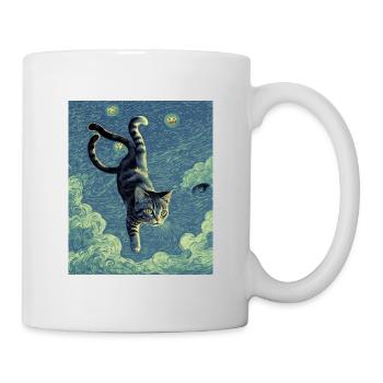 Surréaliste Impressionniste Chat Impressionnisme Chats Ar - Mug blanc - blanc - Droite