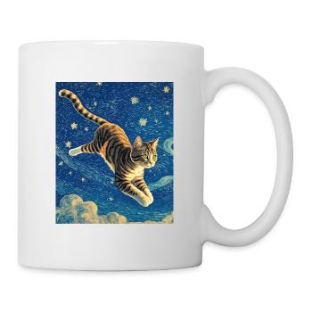 Surreale impressionistische Katze Impressionismus Katzen Ar - Tasse - Weiß - Rechts