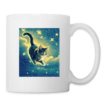 Surreale impressionistische Katze Impressionismus Katzen Ar - Tasse - Weiß - Rechts