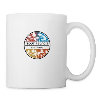 South Beach Florida Palm Tree Stylish Vacation - Mug - white - Right