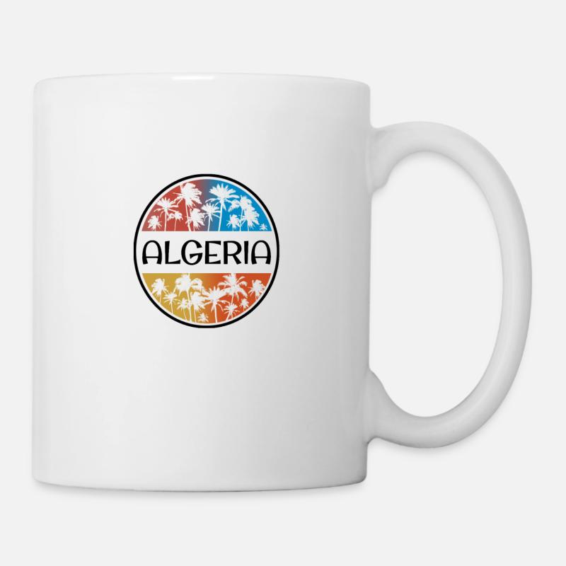 Algérie Afrique Palmier Souvenir de vacances élégant - Mug blanc - blanc