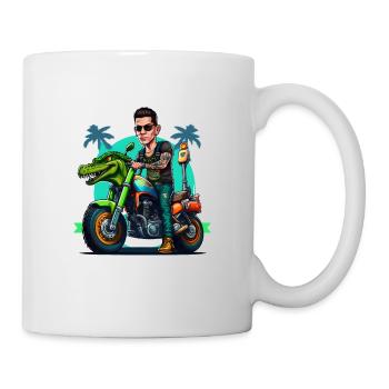 Biker, Crocodile Motorcycle, Florida, Summer, Sun - Mug - white - Right