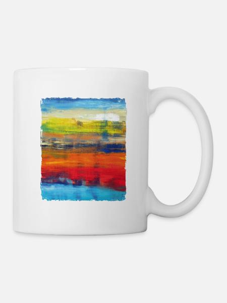 Sommerreigen Sonnenuntergang abstrakte Kunst - Tasse - Weiß