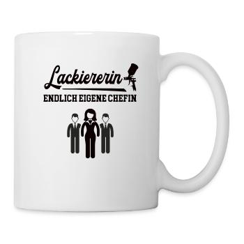 Lackiererin Endlich Chefin Selbstständig Malerin - Tasse - Weiß - Rechts