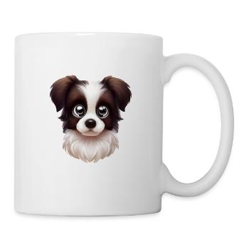 Verspieltes Border Collie Portrait - Tasse - Weiß - Rechts