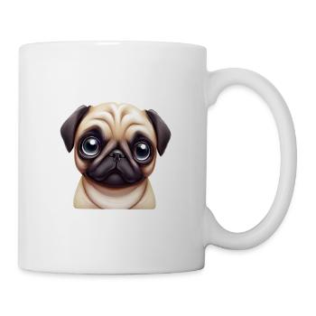 Mopszucht Kunst - Tasse - Weiß - Rechts