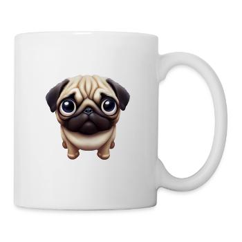 In die Mopswelt - Tasse - Weiß - Rechts