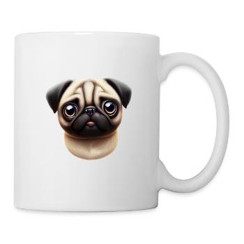 Kunstwerk im Mops-Stil - Tasse - Weiß - Rechts