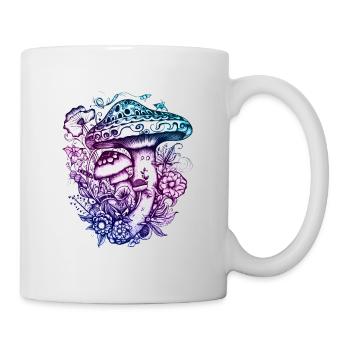 Pilze, Magic mushrooms, Herbst, Wald, Natur - Tasse - Weiß - Rechts
