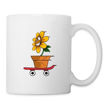 Sunflower balades en skateboard - Mug blanc - blanc - Droite