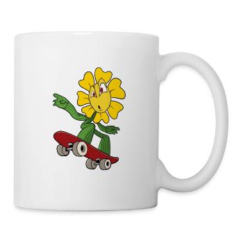Sonnenblume fährt Skateboard - Tasse - Weiß - Rechts
