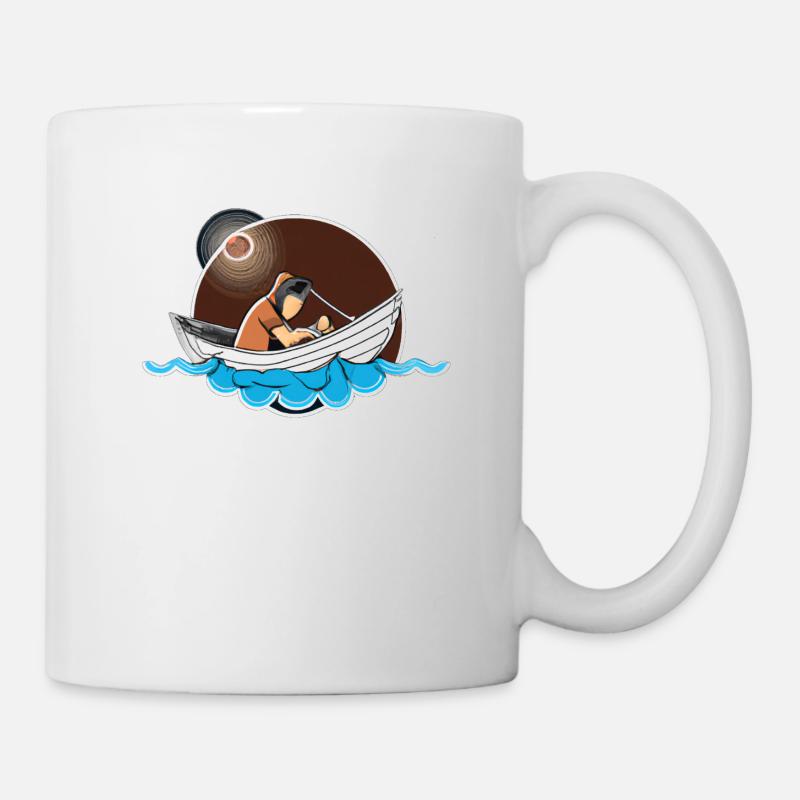 Pêcheur au clair de lune Avec enfant - Mug blanc - blanc