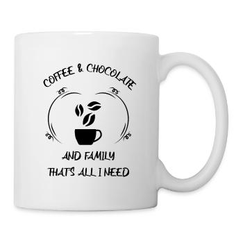 Kaffee Espresso Käffchen & Schokolade - Tasse - Weiß - Rechts
