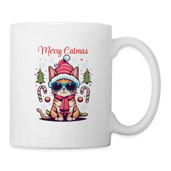 Merry Catmas Funny Christmas Cat - Mug - white - Right
