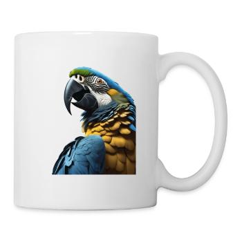 Blue Macaws Vividly Colored Tropical Birds - Mug - white - Right