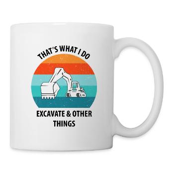 Excavatrice Excavatrice Conducteur Excavatrice Camion - Mug blanc - blanc - Droite