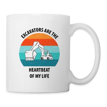 Excavatrice Excavatrice Conducteur Excavatrice Camion - Mug blanc - blanc - Droite