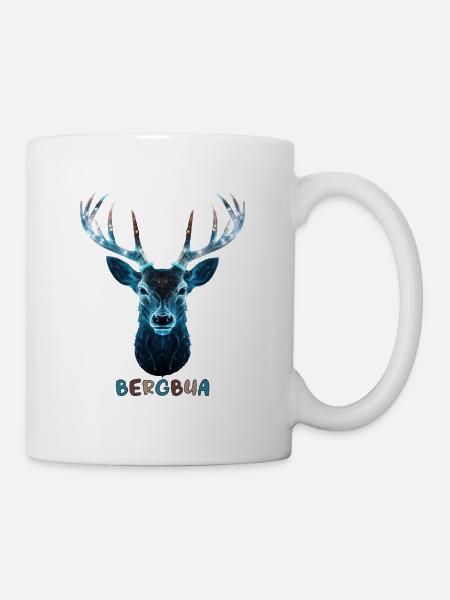Hirsch Bergbua Hirsch Geschenk Dorffest Wandern - Tasse - Weiß