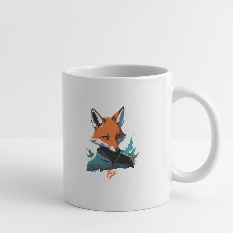 Fox Cartoon Cool Bunt mit Pullover Agent Tasse