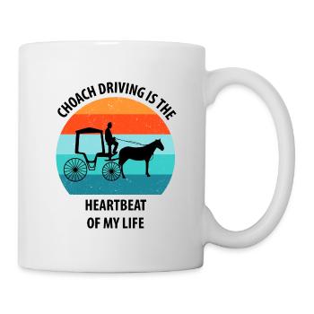 Coachman Carriage Horse-drawn carriage Carriage - Mug - white - Right