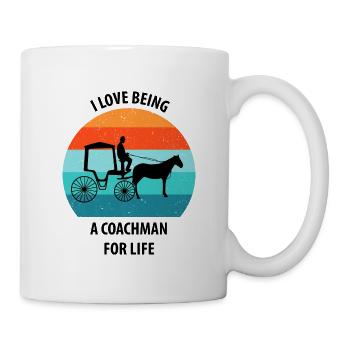 Coachman Carriage Horse-drawn carriage Carriage - Mug - white - Right