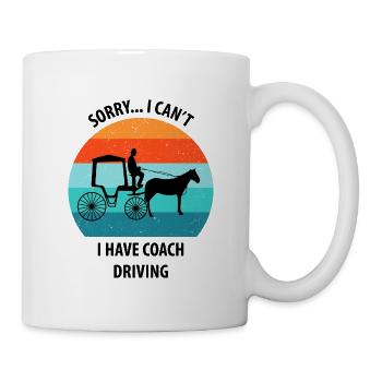 Calèche de cocher Calèche tirée par des chevaux Calèche - Mug blanc - blanc - Droite