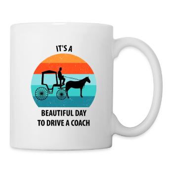 Coachman Carriage Horse-drawn carriage Carriage - Mug - white - Right