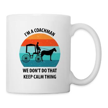 Coachman Carriage Horse-drawn carriage Carriage - Mug - white - Right