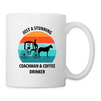 Coachman Carriage Horse-drawn carriage Coffee - Mug - white - Right