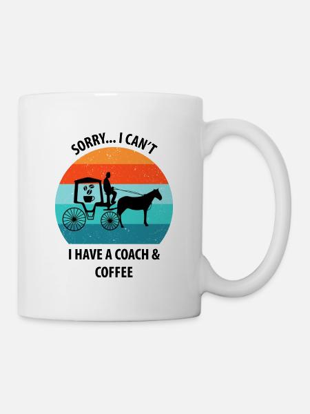 Kutscher Kutsche Pferdekutscher Kaffee - Tasse - Weiß