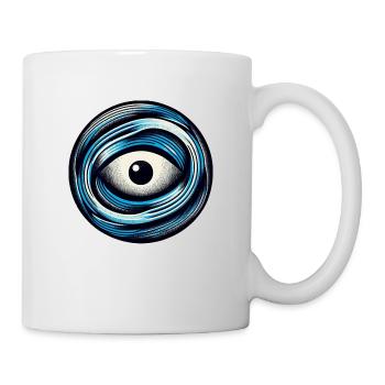 Oceanic Gaze: Retro Risograph Eye - Tasse - Weiß - Rechts